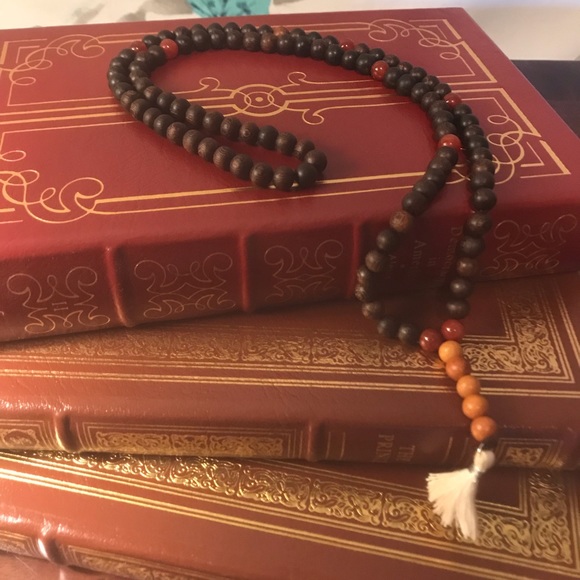 Jewelry - Handmade stone and wood mala necklace unisex Jewelry - Handmade stone and wood mala necklace unisex